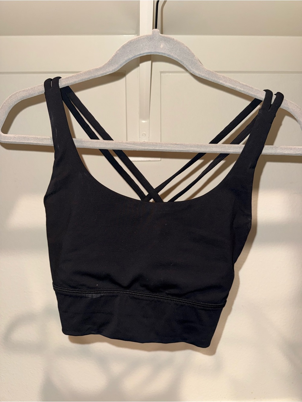 lululemon athletica Black Strappy Sports Bra Crop Top
